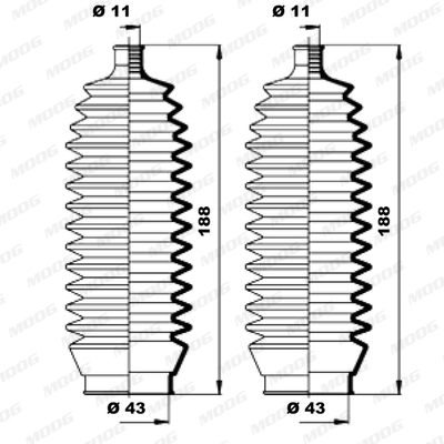 Fuelle de direccion MOOG K150160