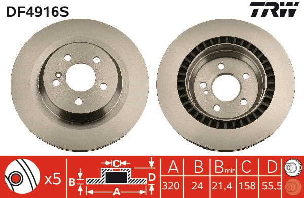 Juego de 2 discos de frenos TRW DF4916S