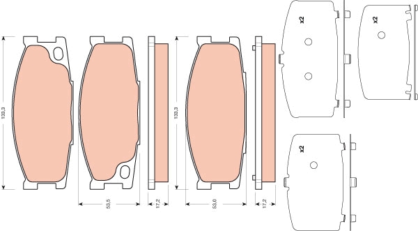 Juego de 4 pastillas de frenos TRW GDB3423