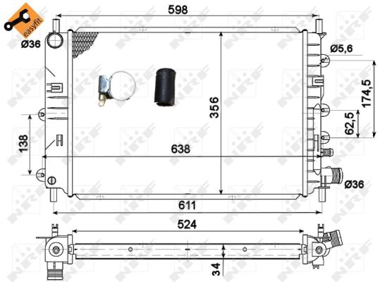 Radiador NRF 514436