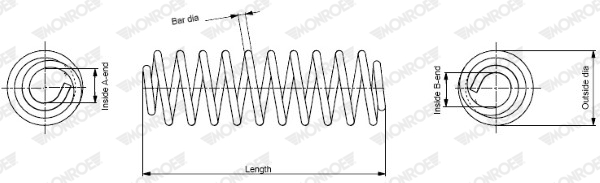 Muelle de suspension trasera MONROE SE4087