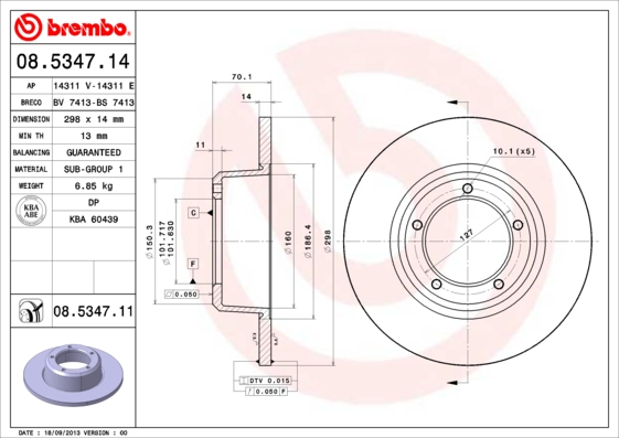 Juego de 2 discos de frenos BREMBO 08.5347.11