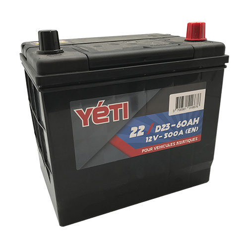 YETI - Batería de coche 12V 60AH 500A D23 (n°22) - Carter-Cash