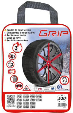 ERMA Grip - Juego de cadenas de nieve textil neumáticos - n°520